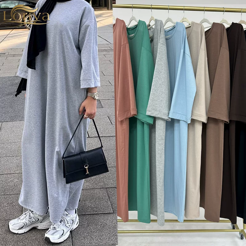 Loriya2024 Скорость на Дубай Дубай Ближний Восток Türkiye Dubai Непрозрачный цвет Sweat Dress LR737