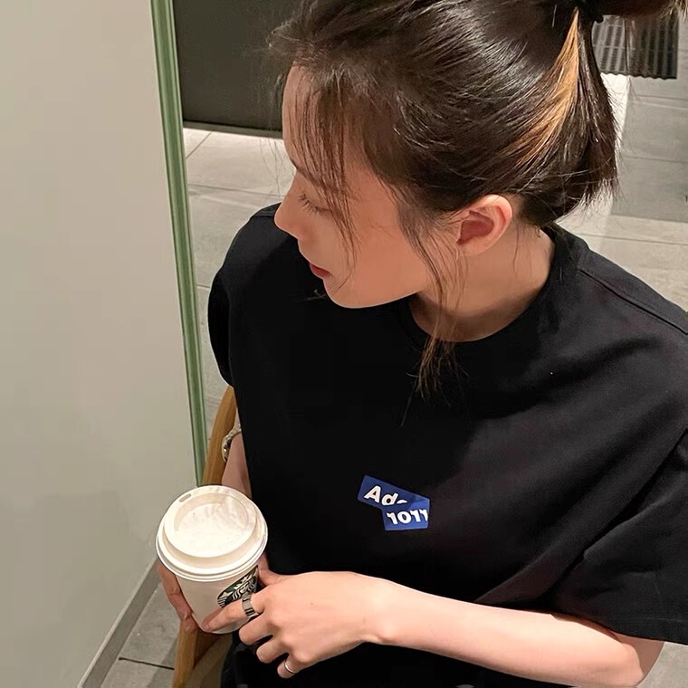 Spot ADER Half Sleeve Crewneck Letter logo Origami Short Sleeve Men's and Women's Loose AE Summer Couple Fashion Brand T-shirt