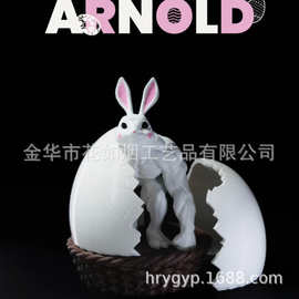 跨境创意兔子桌面摆件高蛋白复活节彩蛋-阿洛德客厅桌面装饰品