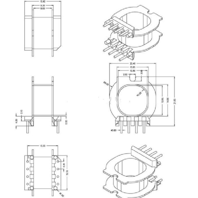 ATQ2520加宽孔骨架变压器骨架高频骨架卧式4+4脚开放式变压器电子