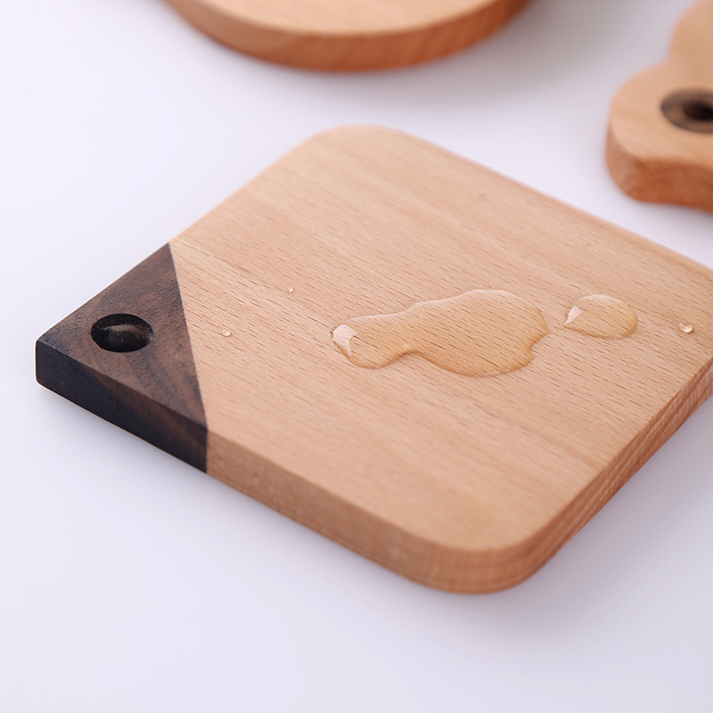 Posavasos de té Madera Diy Kung Fu Tea Dibujos animados Posavasos de animales de madera Posavasos de café Almohadilla de aislamiento de madera Madera maciza