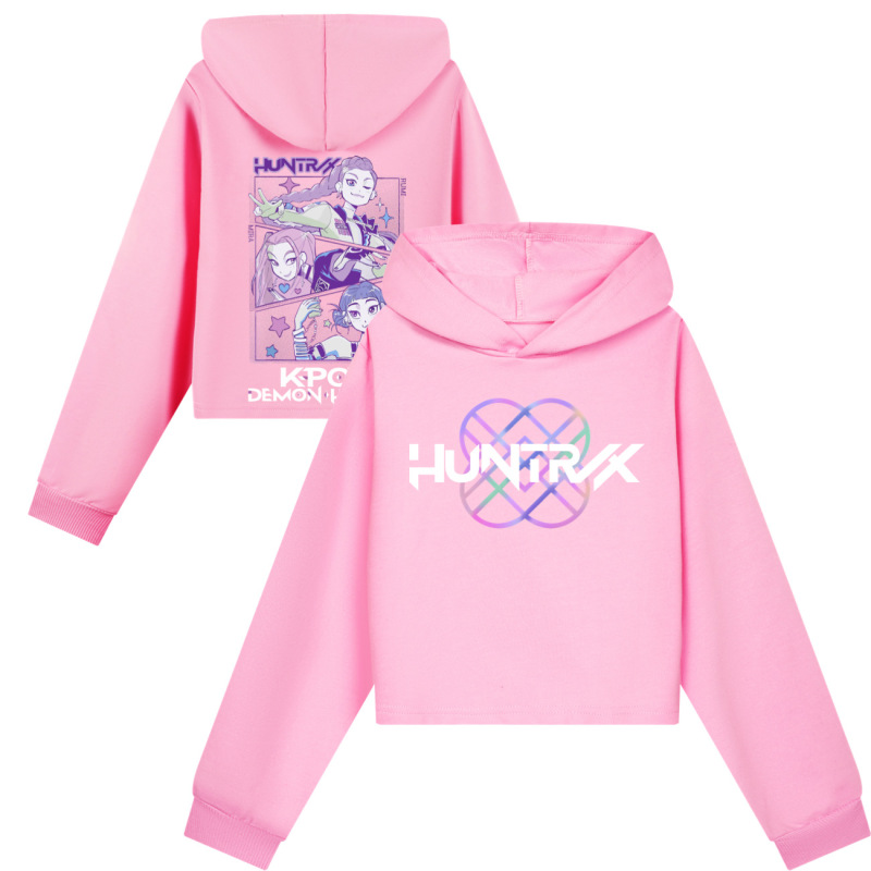 Kpop猎魔女团 儿童卫衣两面印花短卫衣套装  4896-4894|undefined