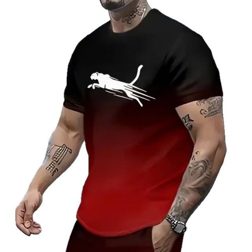2025 Cross-border Bestselling Athletic Shirt Street Fashion Short-Sleeve T-Shirt Loose Men's 3D Digital Printing Foreign Trade