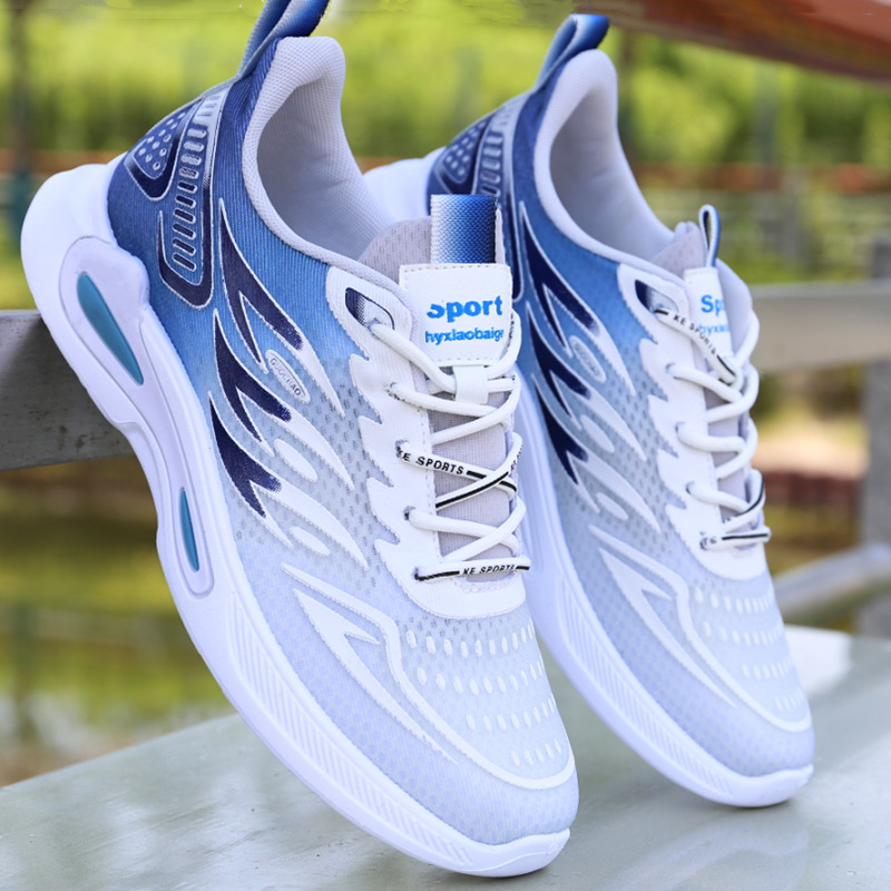 Men's Sports Shoes, Summer Breathable and Deodorant Ice Silk Running Shoes, Lightweight Soft-Soled Mesh Shoes, Casual Shoes for Young Students