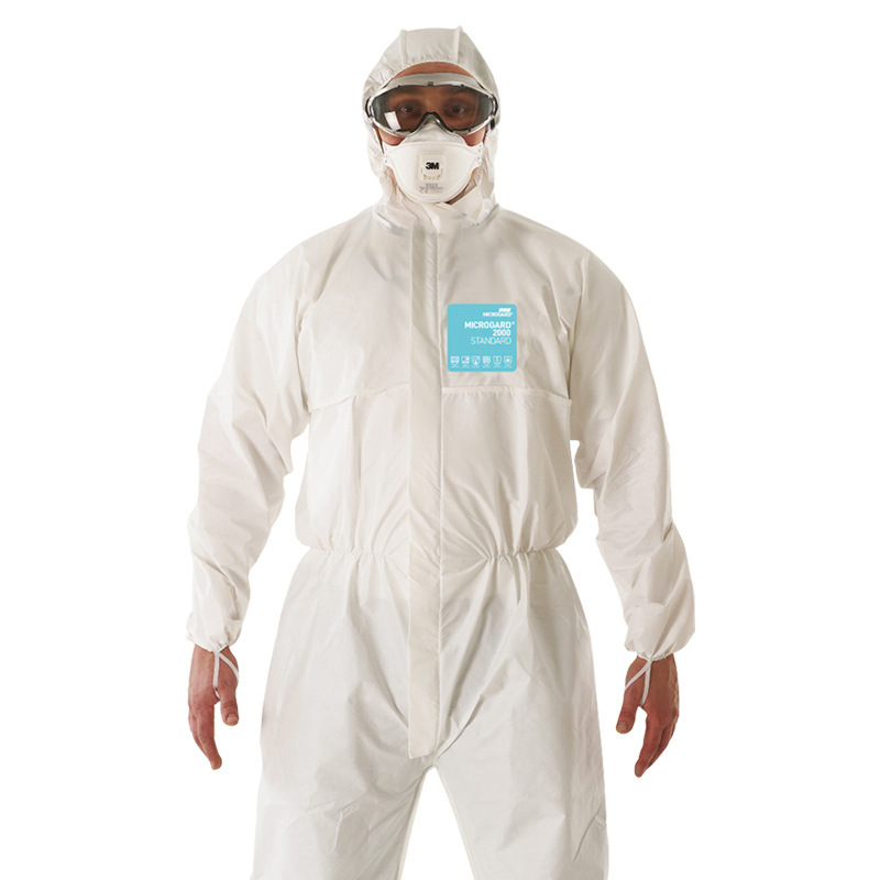 微护佳2000连体带帽防护服防尘轻型防飞溅实验室化学喷漆用工作服