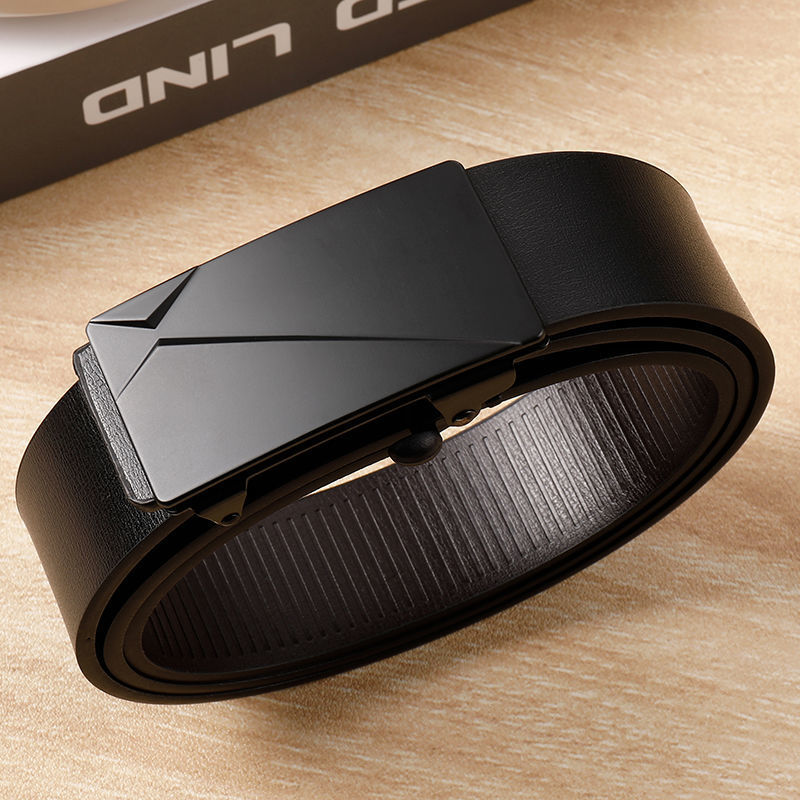 Cinturón Paul para hombres jóvenes y de mediana edad sin dientes, hebilla automática, cinturón interior, cinturón de PU anti-cuero general, por lotes