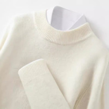 秋冬新款男士羊绒衫半高领套头男毛衣宽松针织打底衫加厚商务休闲