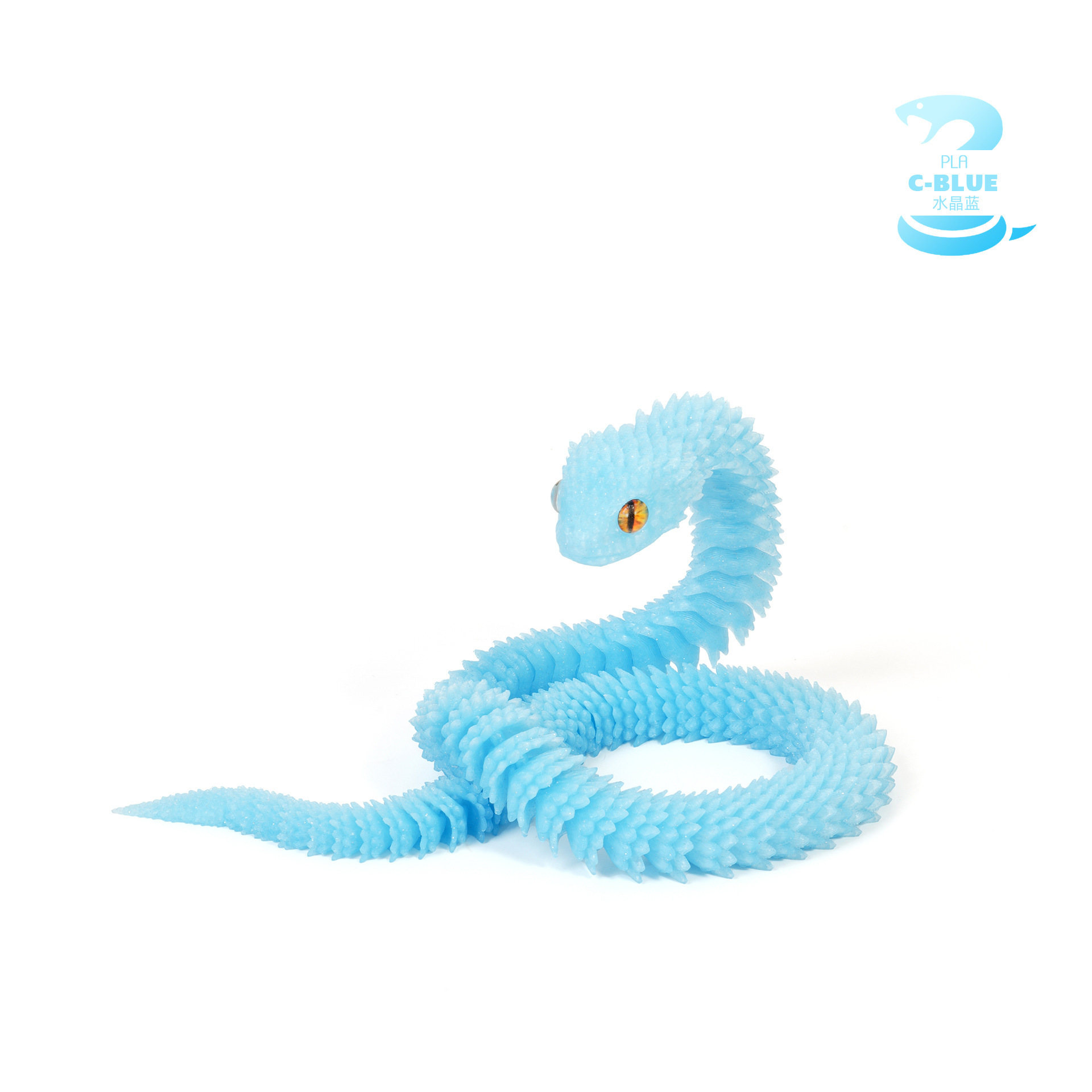 Transfronterizo impresión 3D serpiente viperas adornos hechos a mano modelo de animales de luz nocturna regalo de cumpleaños para niños juguetes impresos en 3D