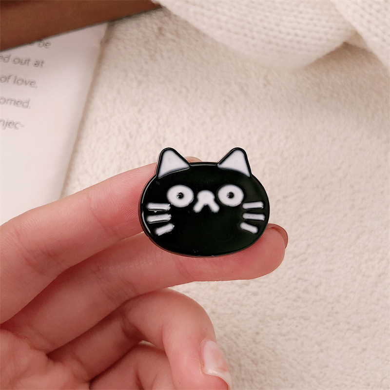 Blanco y negro gatito pequeño pez pequeño clip nicho nicho chica clip de frisa super lindo ins ventana lateral tarjeta de cabello de dibujos animados tocado mujer