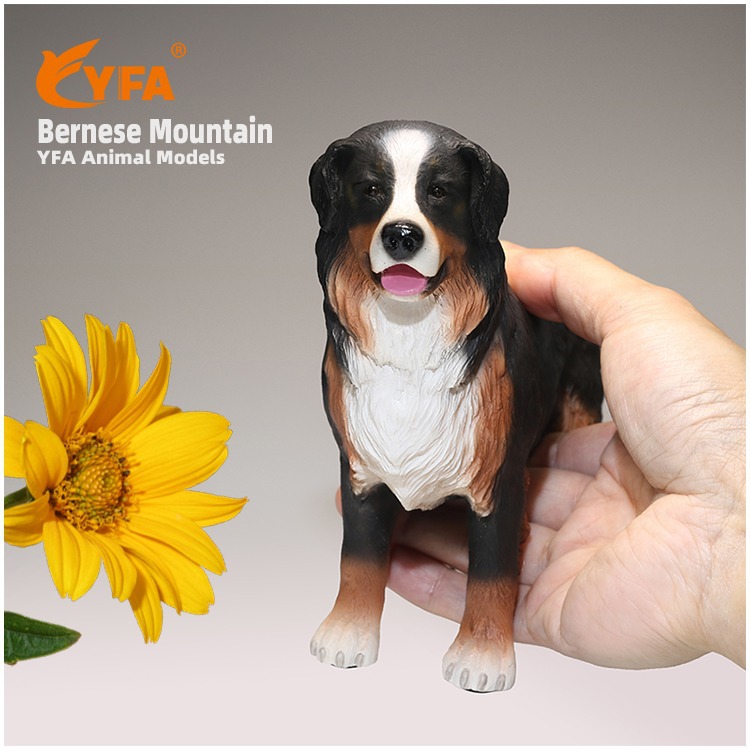 YFA 모델 연주 Bernese 산 개 시뮬레이션 개 모델 인형 자동차 장식 수지 손으로 만든 창조적 인 선물
