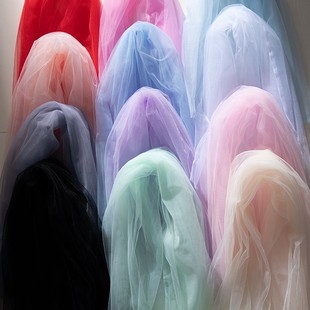 Solid Color Handmade DIY Clothing Fabric Lace Veil Soft Transparent Fog Yarn Ins Fairy Mesh Fabric Tulle