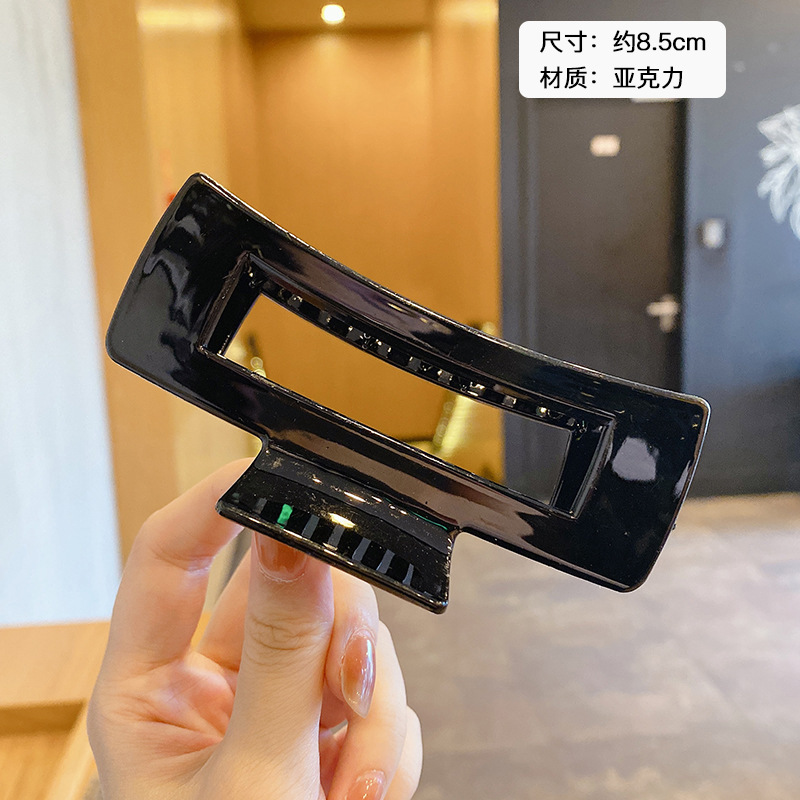 Milk Brown horquilla grande hacia atrás cabeza clip de pelo tocado de las mujeres principios de primavera de alto grado updo tiburón horquilla