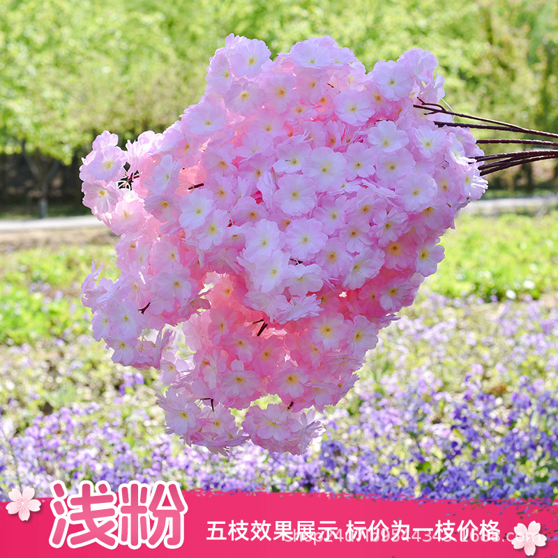 Simulación de flores de cereza flores de melocotón flores de pera flores de ciruela flores de bodas flores falsas vid decoración jardín balcón red de manglares paisaje de pared