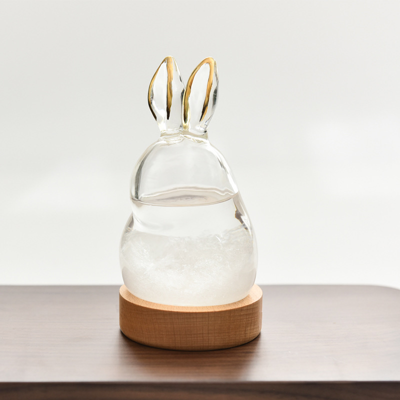 Pronóstico del tiempo botella Linda botella de tormenta de conejo botella de tiempo creativo para amigos regalo artesanal de vidrio fabricante al por mayor