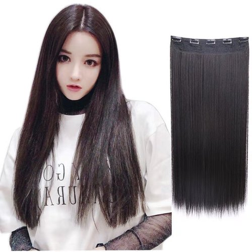 Five-pin wig hair extensions, wig for women with long curly hair, one-piece large wavy half headband with inner buckle for long straight hair