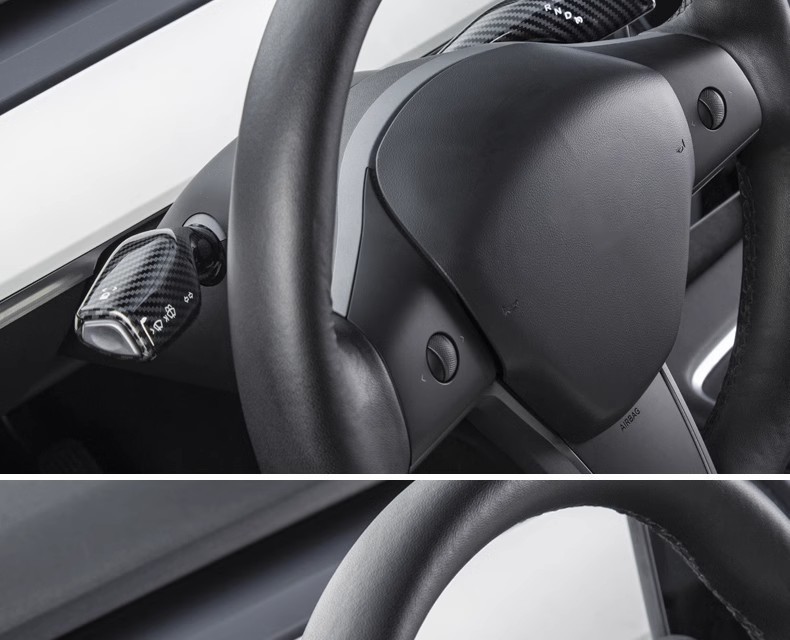 Suitable for Tesla Model3/Y gear rod cover interior decoration handle decorative patch carbon fiber lever modification ya accessories