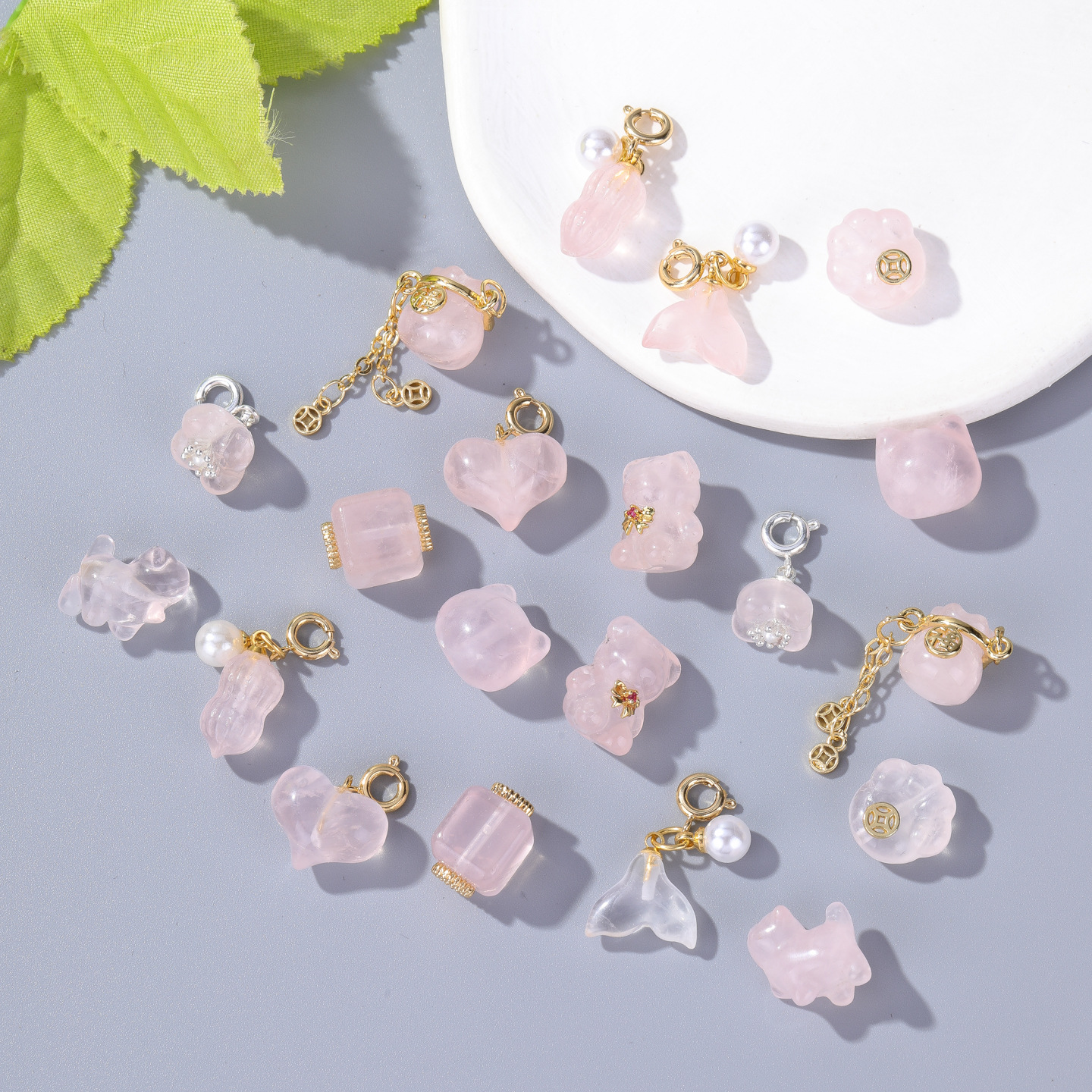 Natural Amethyst Pink Crystal Loose Beads Small Spacer Beads DIY Handmade Beaded Bracelet Necklace Accessories Beads