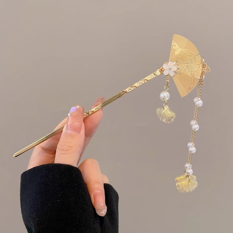 Clipper de cabello de flores de estilo antiguo, temperamento femenino de alto nivel, temperamento versátil, clipper de cabello de estilo chino, clipper de cabello de cabeza posterior.