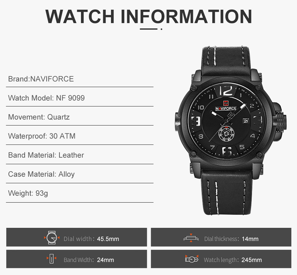 NAVIFORCE 9099 Men's Watch - Image 3
