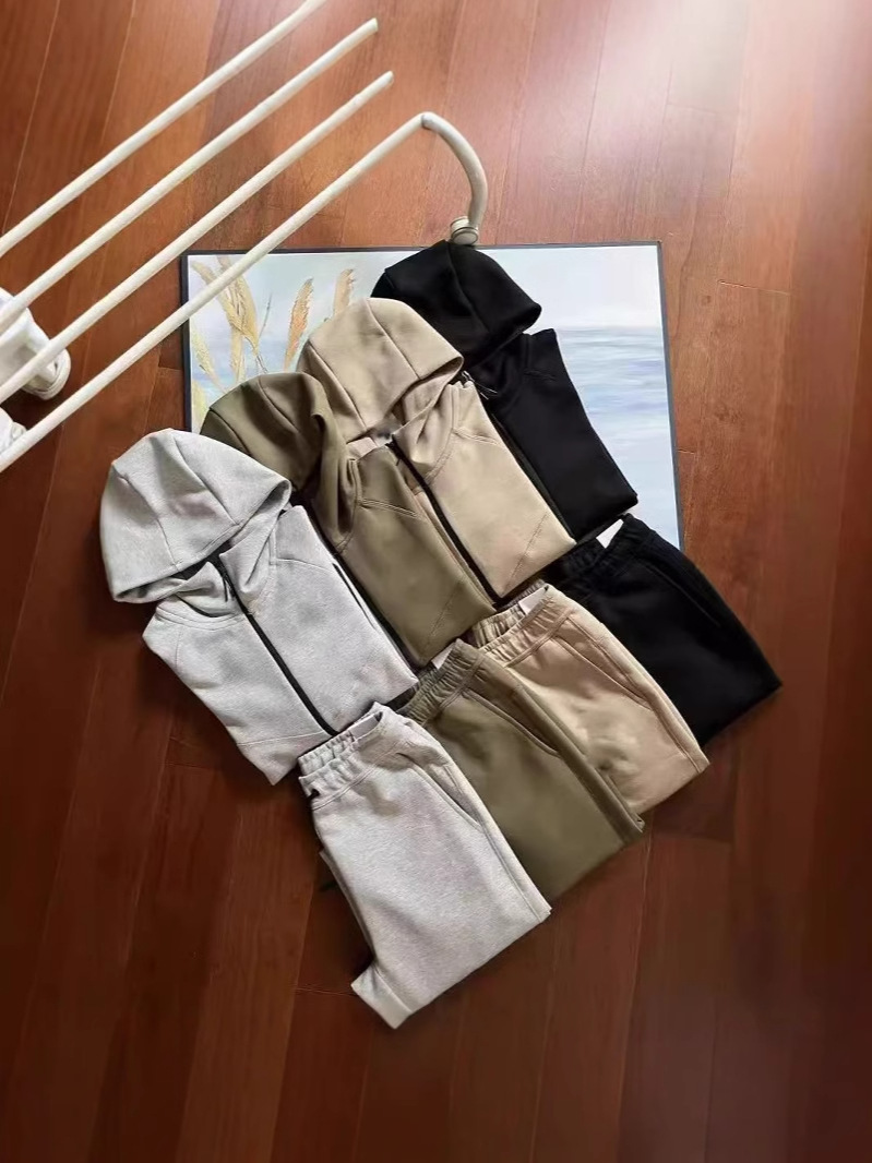 2025 primavera deportes casuales multicolores capa de aire algodón encapuchado hombre 922 abrigo y 002 juego de pantalones