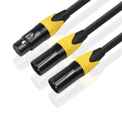 New model oxygen-free copper braided double shielding XLR 3-pin Canon female-to-male-to-female adapter cable 1 meter