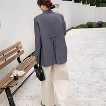 后背蝴蝶结黑色休闲西装外套女春秋2025新款流行西服韩系超火
