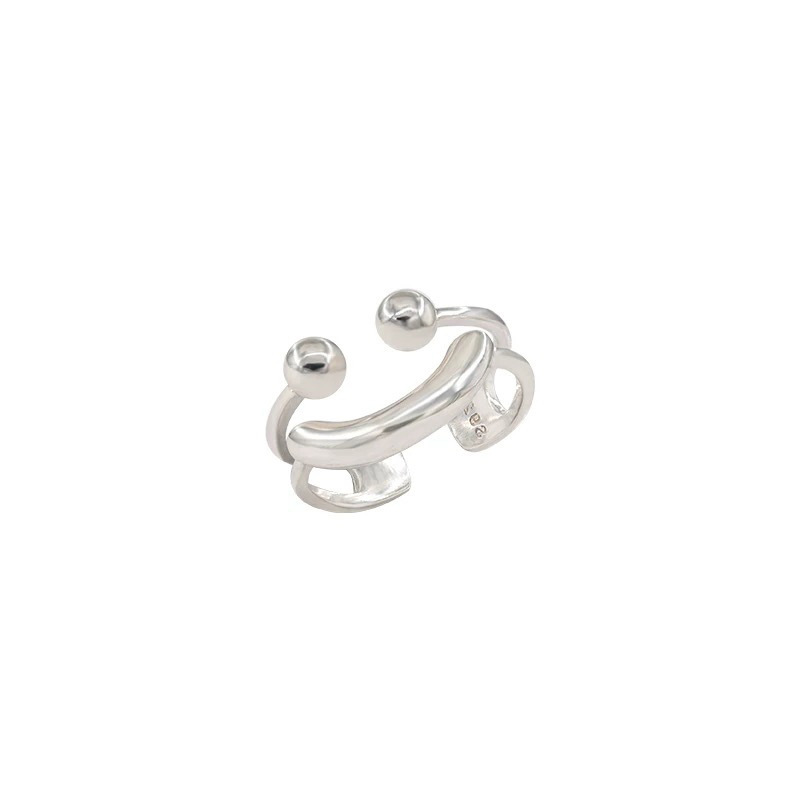 Minimalistischer Smiley-Ring für Damen, verstellbar, offener Stil, Nischendesign, vielseitiger Ring, personalisierbarer Index_voghion.com