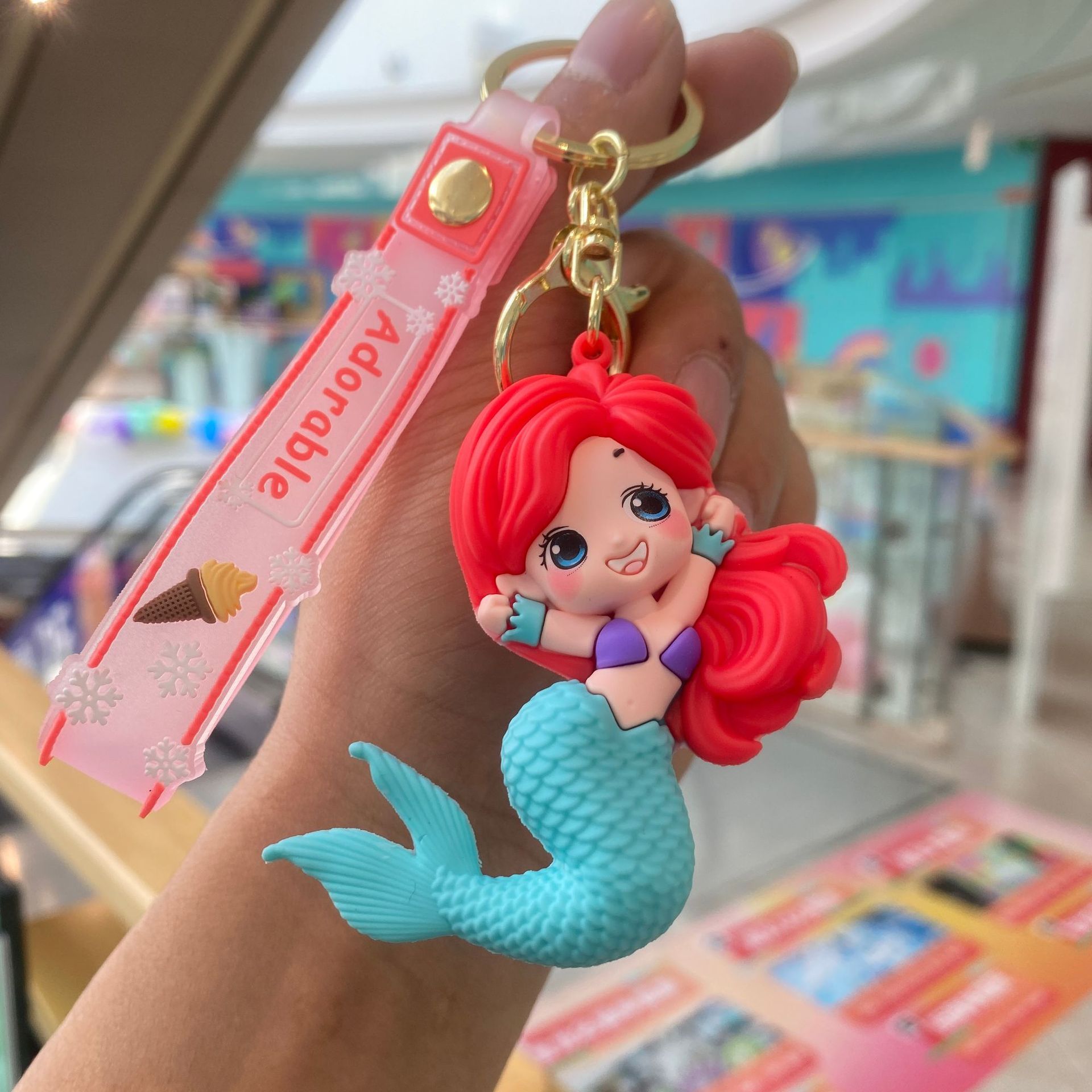 Nueva sirena llavero lindo muñeca colgante coche bolsa muñeca máquina pequeño regalo adornos al por mayor