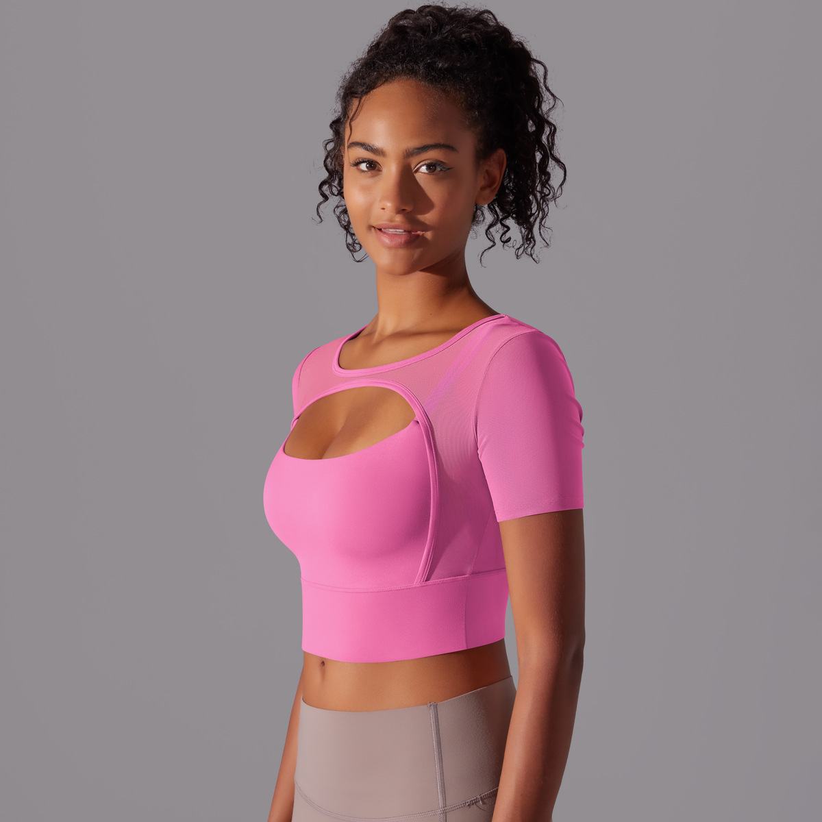 182g Weight Short Sleeve Sleeve Length Pullovers Placket Type Nylon, Spandex Fabric Type Short Top Length T-shirt Tops Type Yoga, Sports Occasion Round Neck Neckline Solid Color Pattern Women Gender Hollow Out Craft Fitness Sport Style Solid Color Nylon Spandex Round Neck Hollow Out Active Tops T-shirt 16