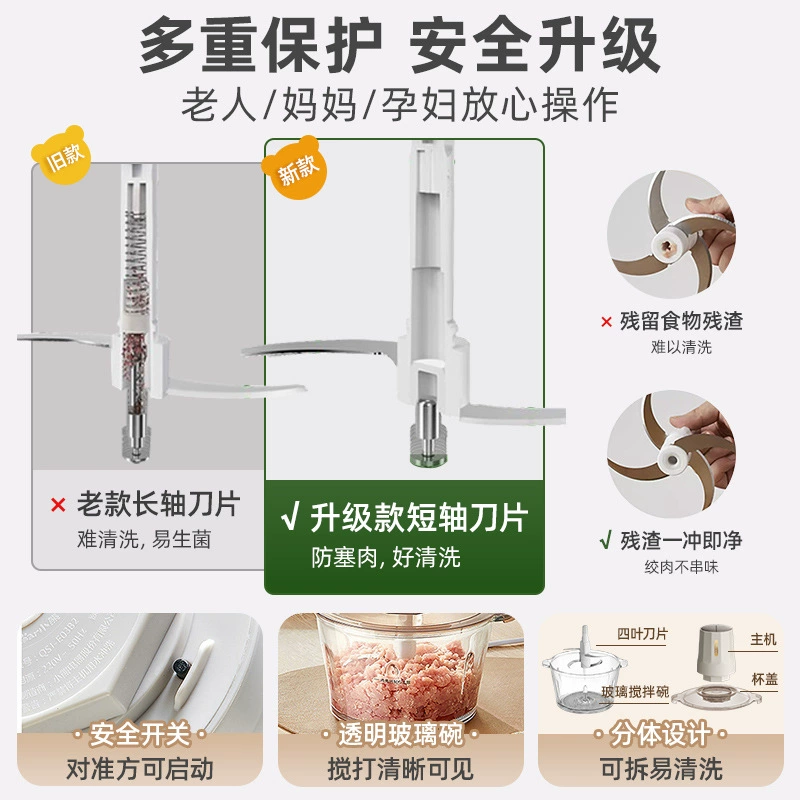 Little Bear Meat Grinder QSJ-E03B2 chopper household electric cooking multi-functional meat mincer 2L