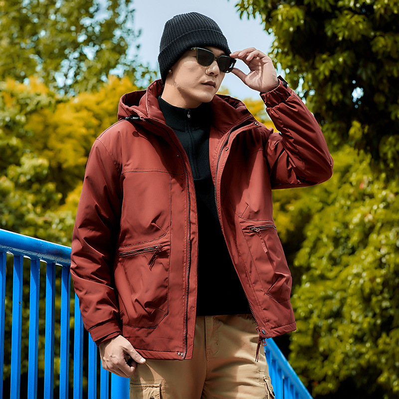 秋冬加厚棉服连帽冲锋衣男士外套2025新款户外棉服男女同款登山服|undefined