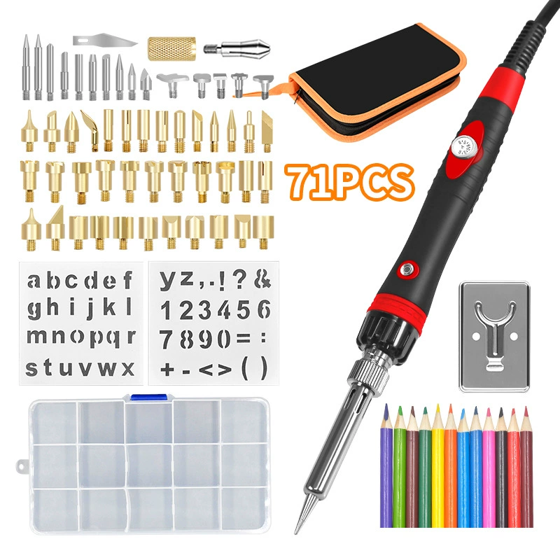 Остров Чэньчжоу Регулируемая температура внутреннее Отопление паяльник Сварка паяльник 71 шт. набор со световым индикатором постоянной температуры Электрический паяльник костюм