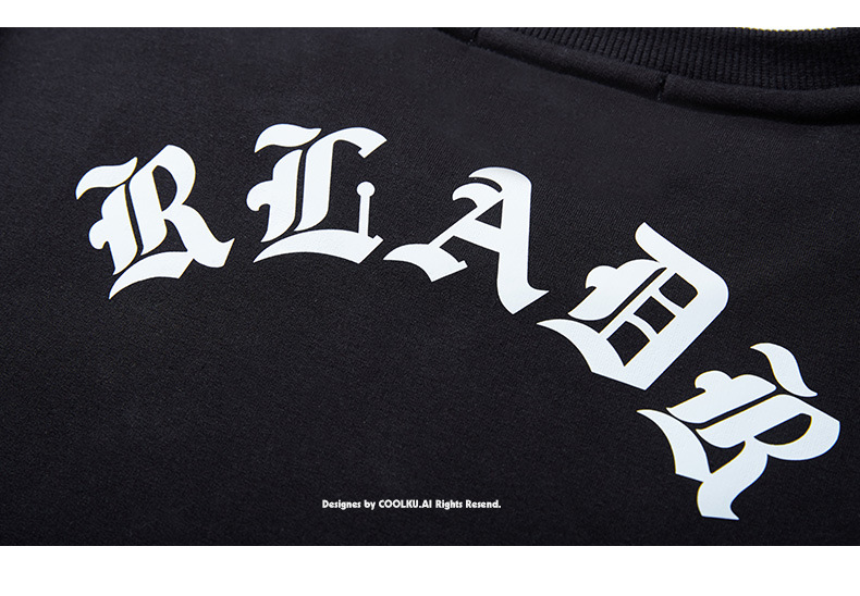 Men's Clothing Fashion brand plus size men's clothing autumn letter personalized printing bottom men's plus size loose sweatshirt_voghion.com