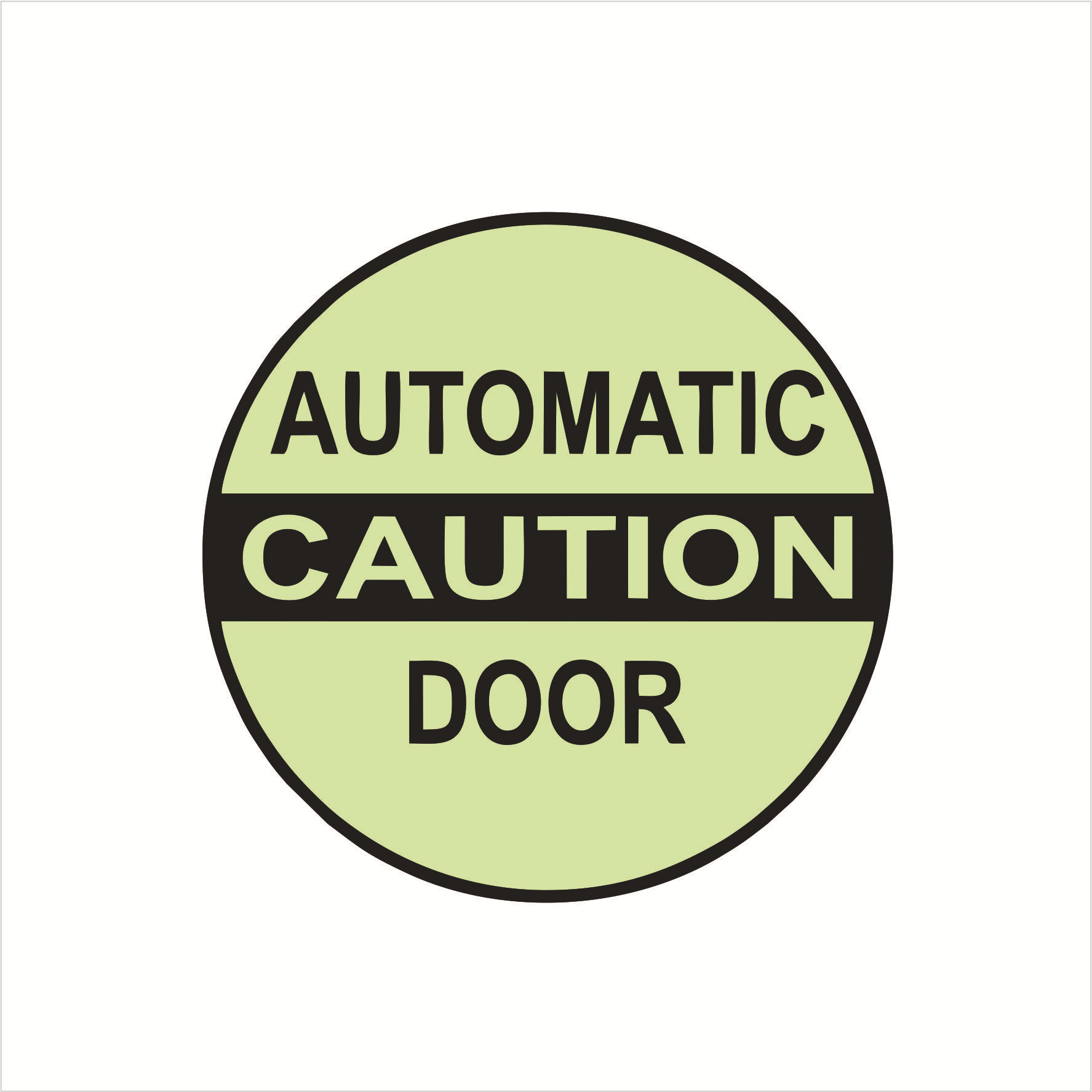 警告自动门进入/退出标签 发光标志 夜光标签 自发光安全标志跨境