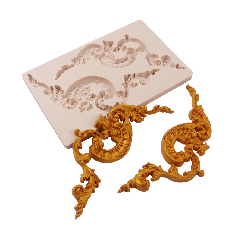 Molde de pastel de estilo europeo en relieve molde de silicona fondant ritmo seco borde de la torta molde para hornear molde epoxi DIY