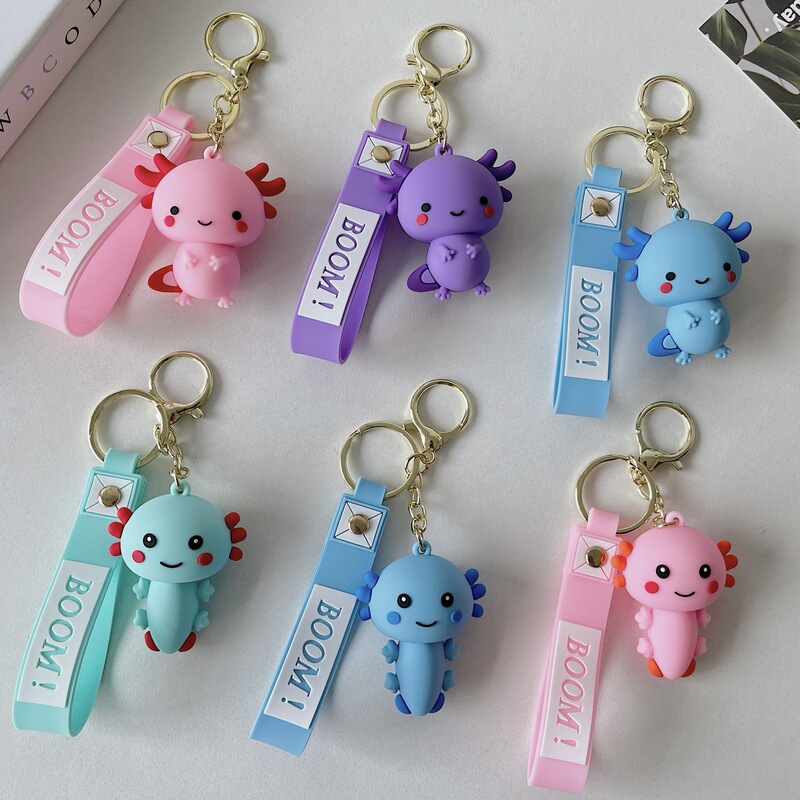 Cross-border Explosions Salamander Doll Pendant Promotional Gift Cute Hexagon Dinosaur Keychain Clothing Bag Keychain