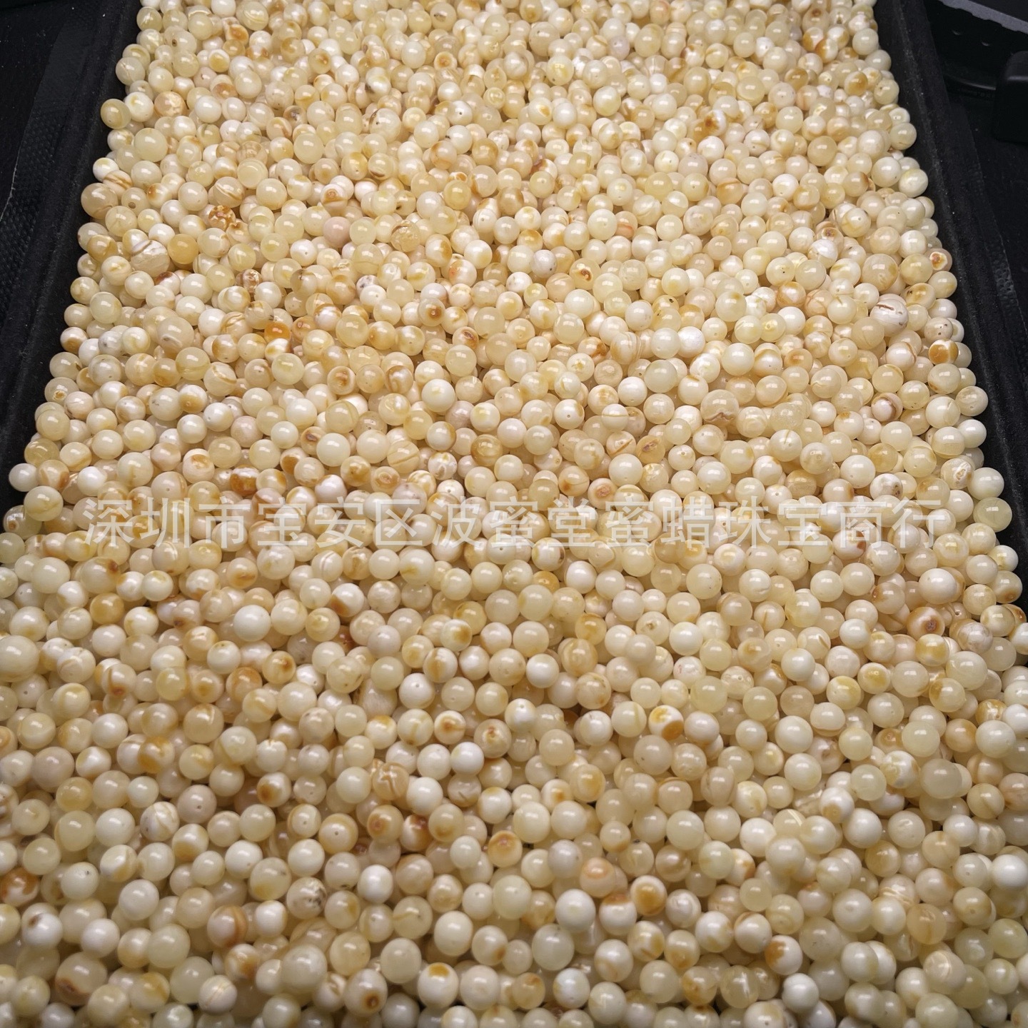 Shenzhen Natural Beeswax Base, Raw Amber Beeswax Round Beads, Diameter 6-10mm, White Honey Quality, Good Quality