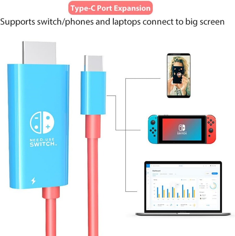 Suitable for Switch2 Screen Projection Cable Type-C to HDMI Nintendo USB Screen Sharing Cable Switch High-Definition Adapter Cable
