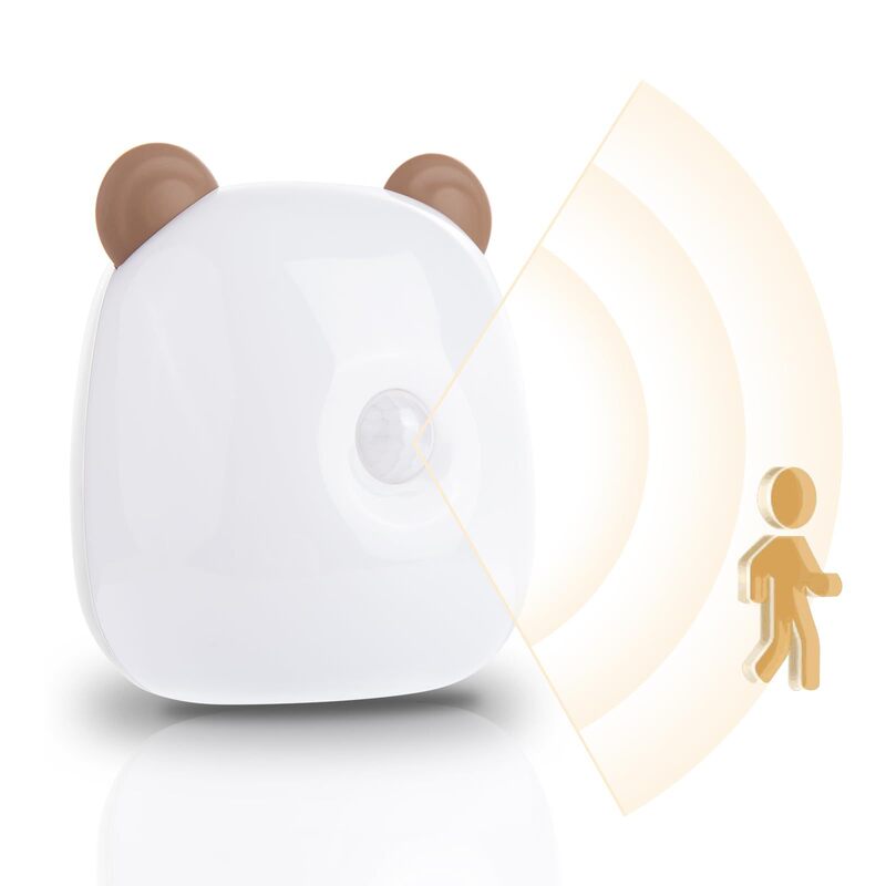 Cross-Border Export Hot-Selling Led Bear Night Light Motion Sensor Portable Bedside Atmosphere Light Bedroom Bathroom Eye Protection