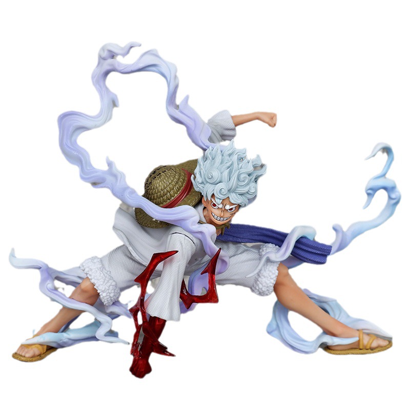 Una pieza en cuclillas postura paliza dinica carretera volando cinco engranajes Sol Dios despertar anime regalo modelo decoración al por mayor