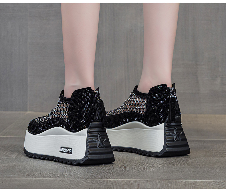 Giày sneaker nữ chunky đế dày mũi tròn lưới thoáng khí phong cách thể thao — M2839 màu xanh, M 2839m màu, M2839 màu đen, M2839 màu tím chi tiết 25