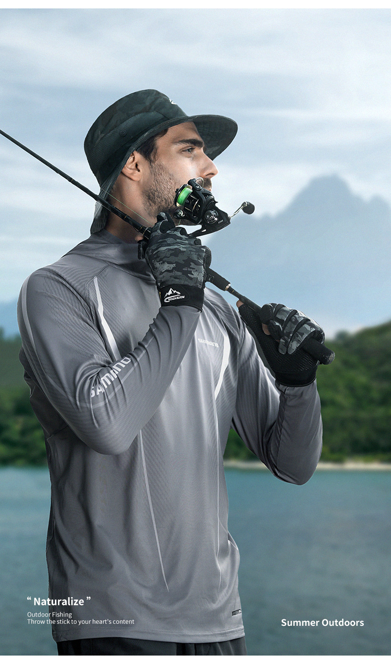 Outdoor für Männer mit dreieinhalb Fingern, Touchscreen, Anti-Rutsch-wasserdicht, Köder-Angelausrüstung, Wandern und_voghion.com