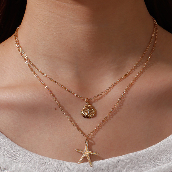 European and American cross -border jewelry Simple beach shell…