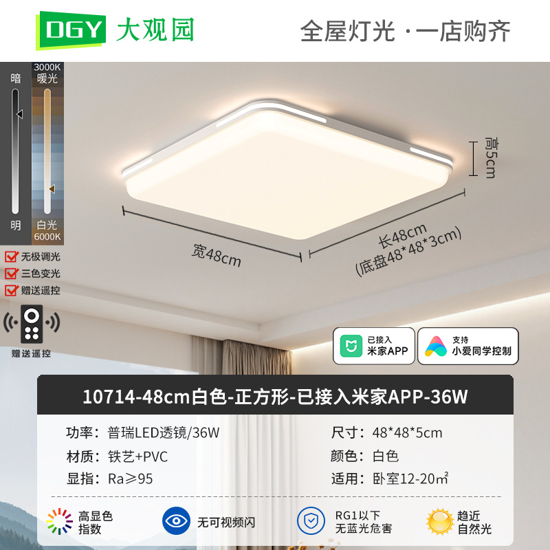 Luz de techo de la sala de estar viento crema atmósfera simple 2026 nuevo rectangular brillante protección de los ojos de la luz principal del pasillo 179L