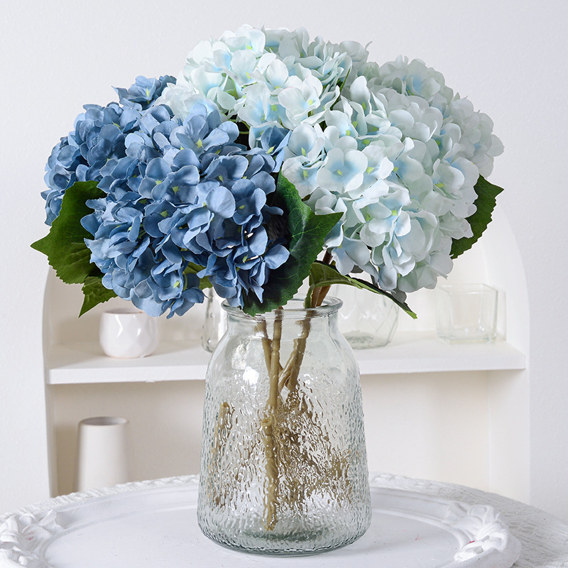 Artificial hydrangea flower with leaves wedding decoration artificial flower silk flower arch road lead Flower Home artificial flower artificial flower single Artificial hydrangea flower with leaves wedding decoration artificial flower silk flower arch road lead Flower Home artificial flower artificial flower single