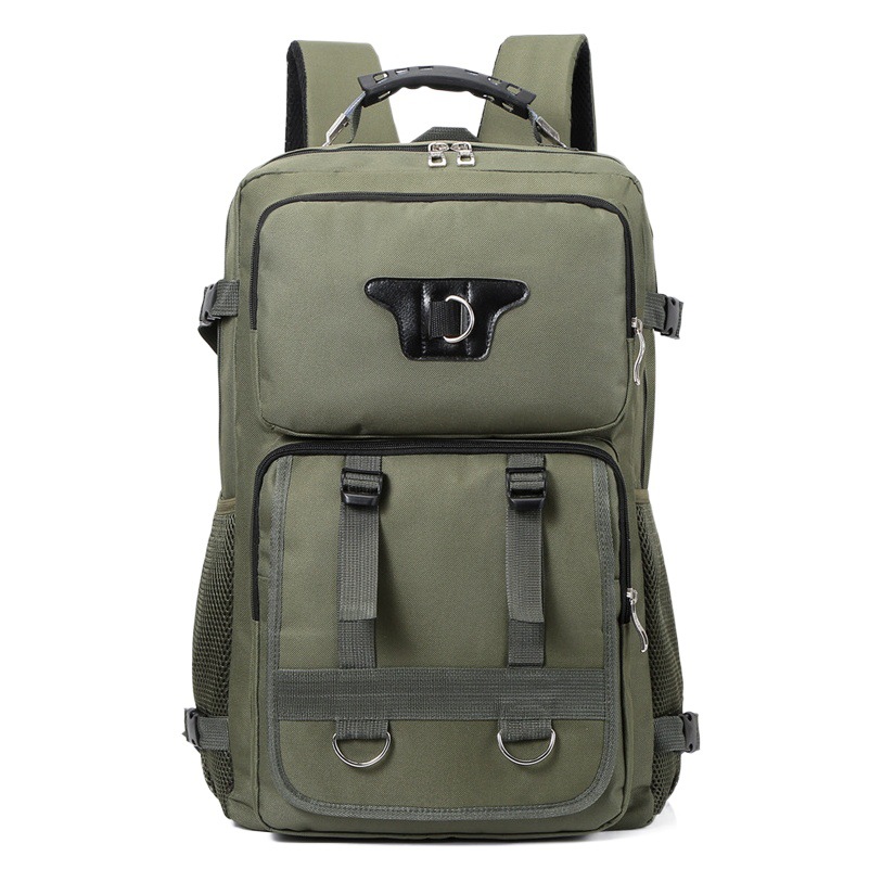 Transfronterizo nuevo personalizado de moda de los hombres funcional multi-mochila de lona de gran capacidad al aire libre transpirable resistente al desgaste mochila de viaje