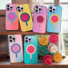 适用iPhone17幻彩极光磁吸手机壳苹果16promax防撞条边框气囊支架