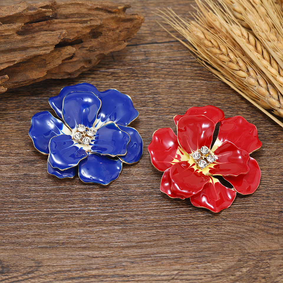 Elegant Flower Alloy Enamel Artificial Gemstones Unisex Brooches display picture 1