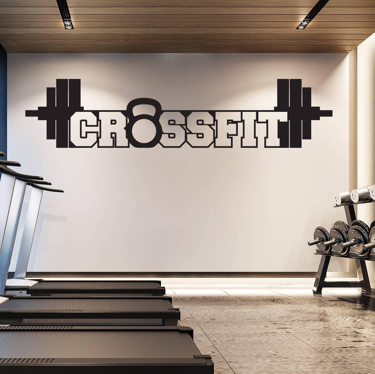 CROSSFIT交叉配合哑铃杠铃健身贴花wall decor跨境亚马逊DW12680