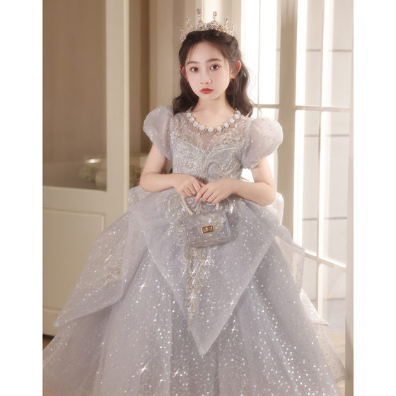 Children's Dress Princess Dress Light Luxury Niche High-end Little Girl's Birthday Banquet Host Show Girl's Piano Performance